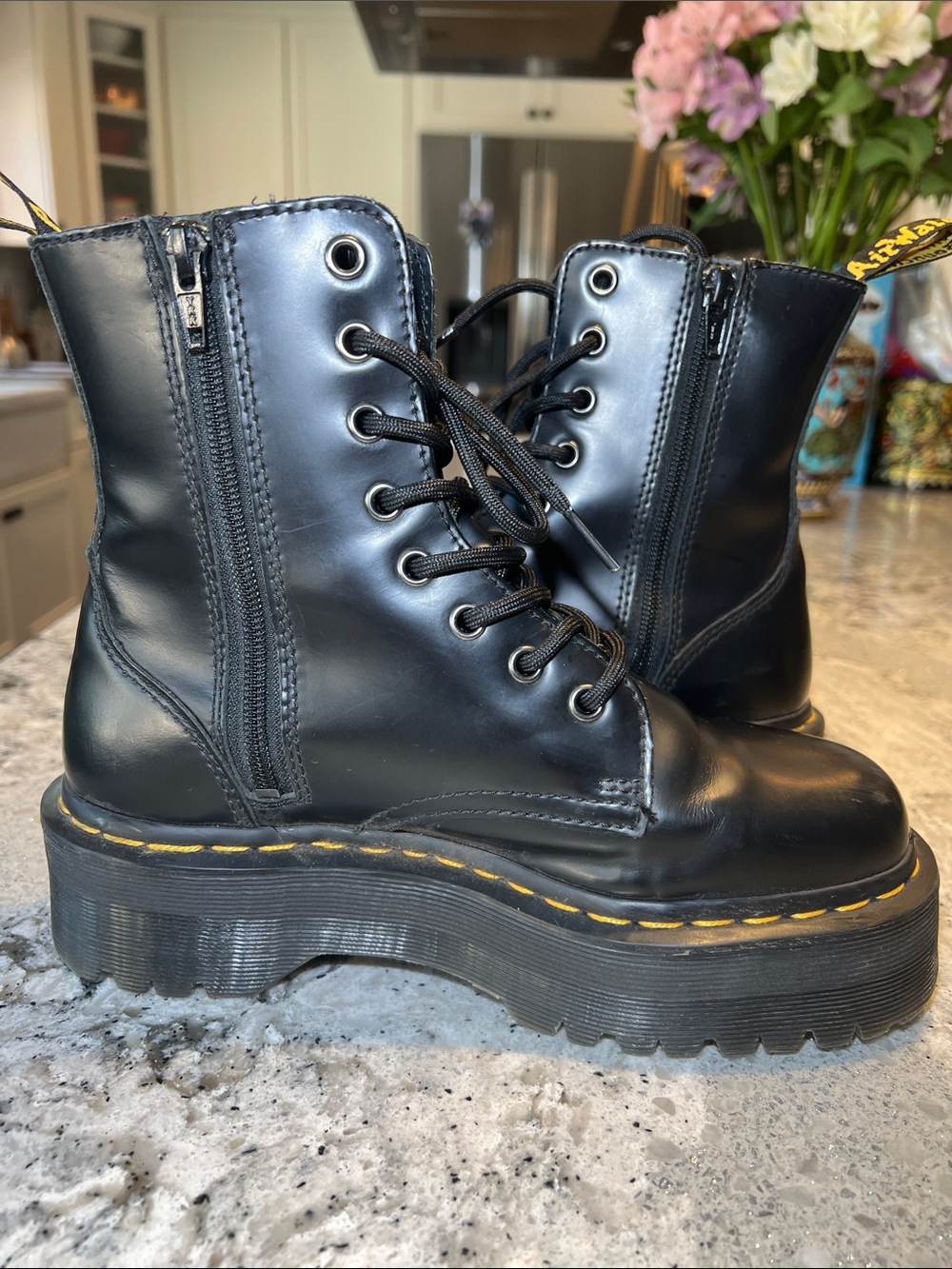 Dr. Martens Jadon Smooth Leather Platform Boots EU 38 Like New - Picture 9 of 12